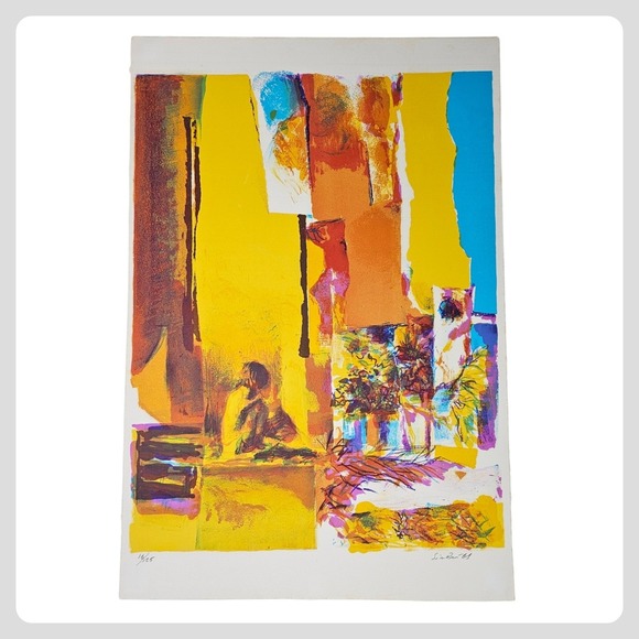 Nicola Simbari Serigraph Yellow Wall Signed 16/125 Limited Edition Vintage 1972 - Picture 1 of 16